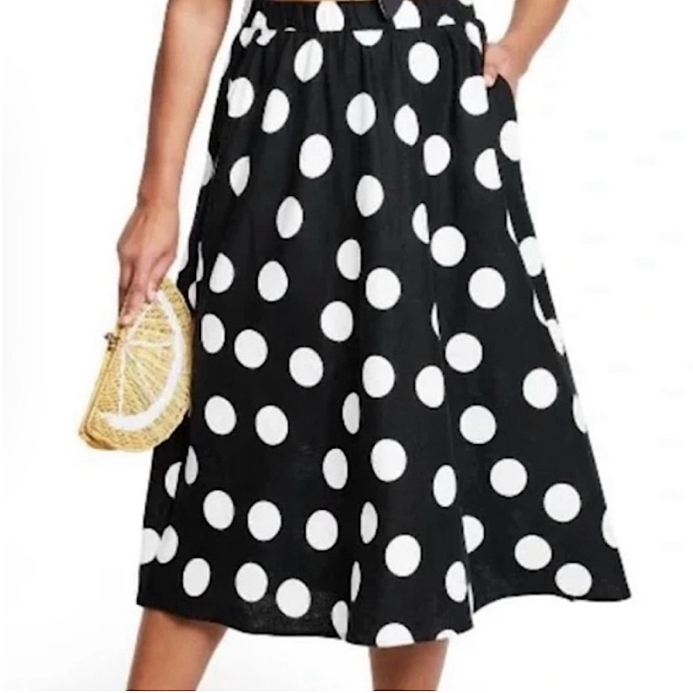 Tabitha Brown x Target | Black and white polka mid-length skirt